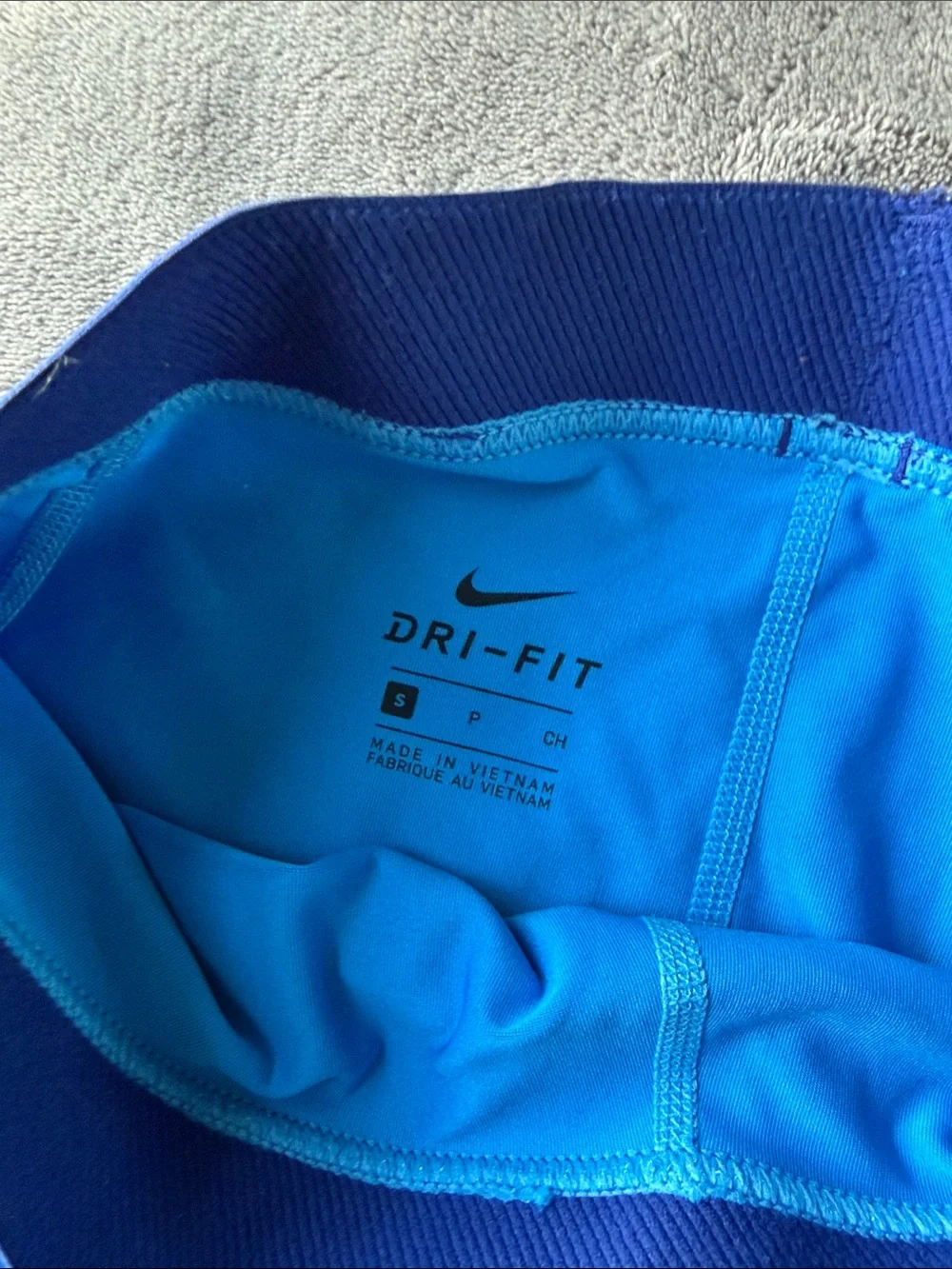 Nike Kids Black Crop Tee with Blue and Gray Pro Shorts